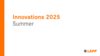 Innovations summer 2025